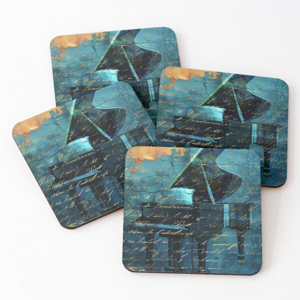 Item preview, Golden Blue Piano – Abstract Elegance in Sound designed and sold by sneidere9dace.