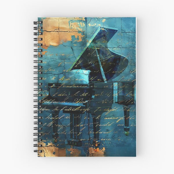 Item preview, Golden Blue Piano – Abstract Elegance in Sound designed and sold by sneidere9dace.