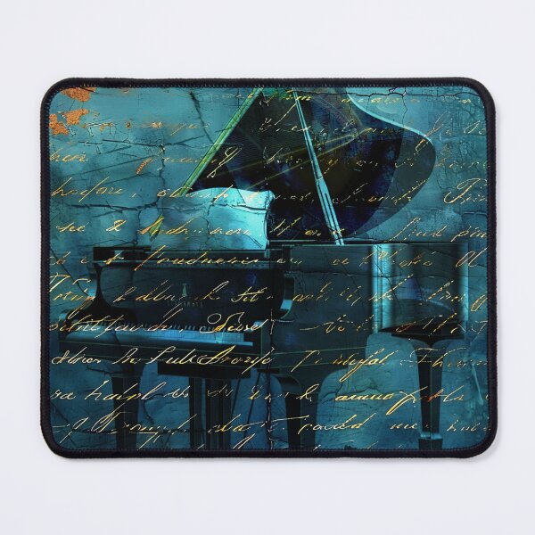 Item preview, Golden Blue Piano – Abstract Elegance in Sound designed and sold by sneidere9dace.