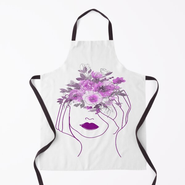 Item preview, Violet woman face & flowers line art designed and sold by adlkh.