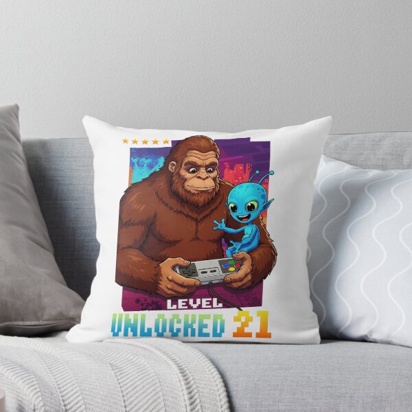 Item preview, Level 21 Unlocked, Birthday, Bigfoot and alien designed and sold by Megadorim.