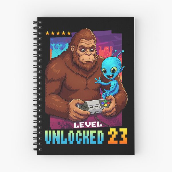Item preview, Level 23 Unlocked, Birthday, Bigfoot and alien designed and sold by Megadorim.