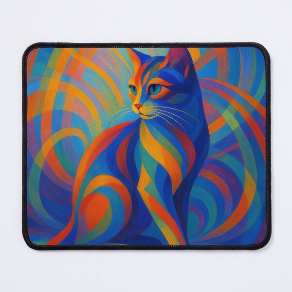 Item preview, Synchromist Whiskers - A Moggy in Motion designed and sold by LesChatsArt.