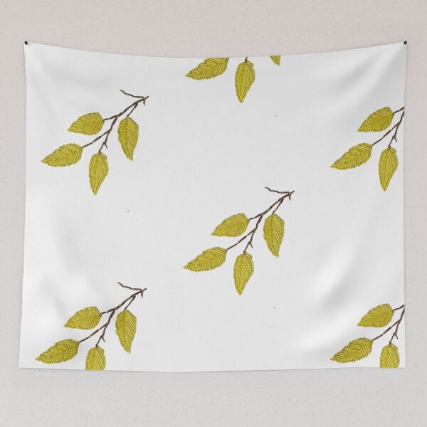 Item preview, Golden Leaf Branch Hand Embroidery Art – Nature-Inspired Botanical Design designed and sold by DigitalArtCanvas .