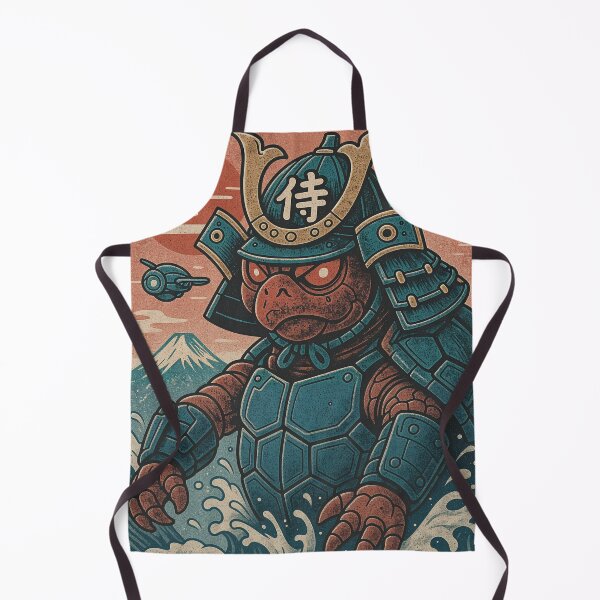 Item preview, Samurai Turtle Kaiju | Japanese Retro Wave Art (Full) designed and sold by MiniindY Pop.