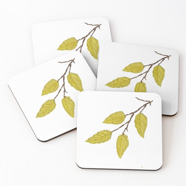 Item preview, Golden Leaf Branch Hand Embroidery Art – Nature-Inspired Botanical Design designed and sold by DigitalArtCanvas .