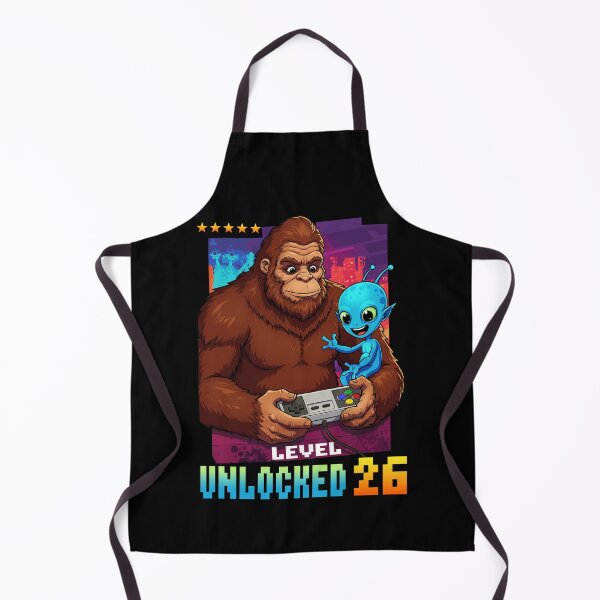 Item preview, Level 26 Unlocked, Birthday, Bigfoot and alien designed and sold by Megadorim.