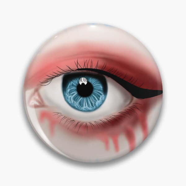 Item preview, Beautiful human girl eye with blue iris, red eyeshadow and black eyeliner designed and sold by katecheerycake.