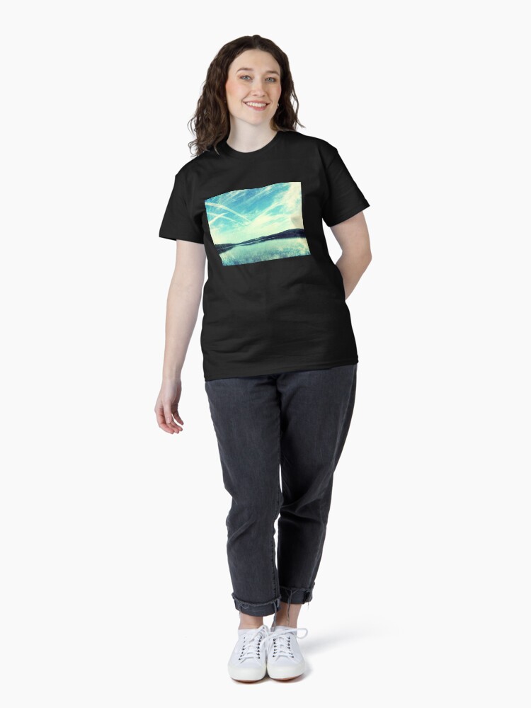 Thumbnail 4 of 7, Classic T-Shirt, Sky Trails designed and sold by OneDayArt.