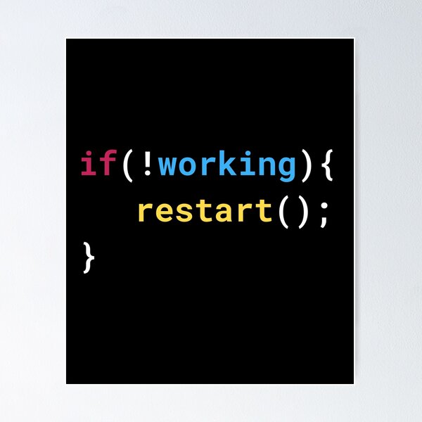 Artikel-Vorschau von Programmierer Neustart Witz, designt und verkauft von GearHead Designs.
