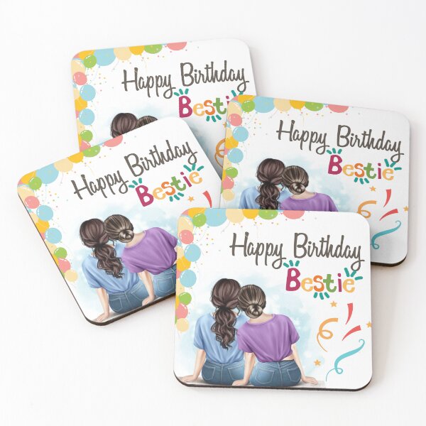 Item preview, Happy Birthday Bestie - BFF Sitting Together  designed and sold by GoldPerl.