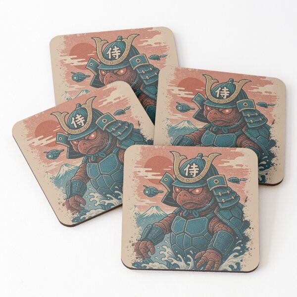 Item preview, Samurai Turtle Kaiju | Japanese Retro Wave Art designed and sold by MiniindY Pop.