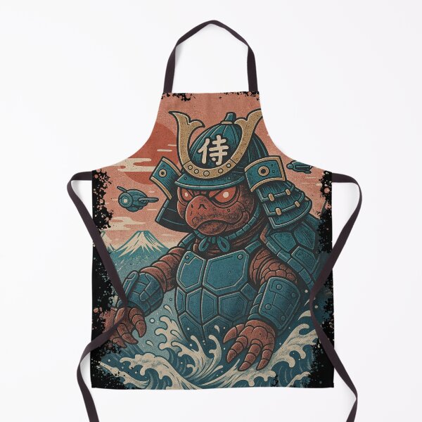 Item preview, Samurai Turtle Kaiju | Japanese Retro Wave Art designed and sold by MiniindY Pop.