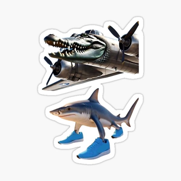 Artikel-Vorschau von Bombardino Crocodilo tralalero tralala sticker pack 2er, designt und verkauft von LayersDesign.