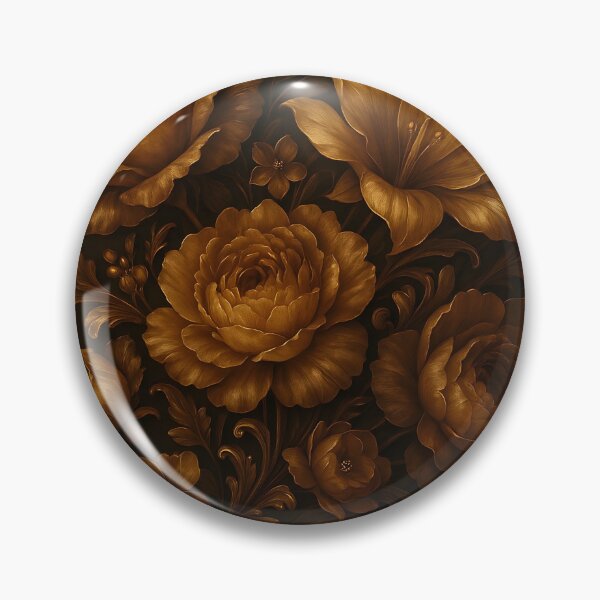 Item preview, Vintage floral art print. Elegant brown and gold rose illustration. Luxury home decor. Dark brown floral art. Romantic feminine pattern designed and sold by MKvision.