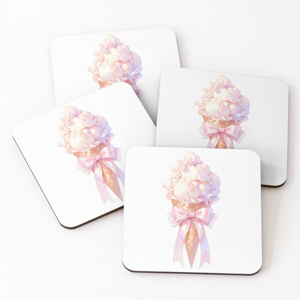 Item preview, Elegant Coquette Ice Cream Cone with Pink Ribbon & Flowers – Pastel Dessert Aesthetic designed and sold by DivinePassion.