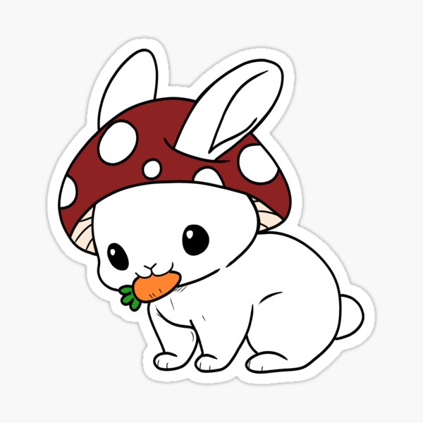 Item preview, Mushroom Bunny – Kawaii Forest Rabbit with Carrot designed and sold by majownik.