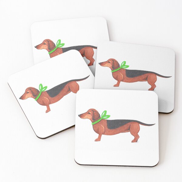 Item preview, Dachsund Green Bow Dog designed and sold by Choose2BHappy Designs by Leila.