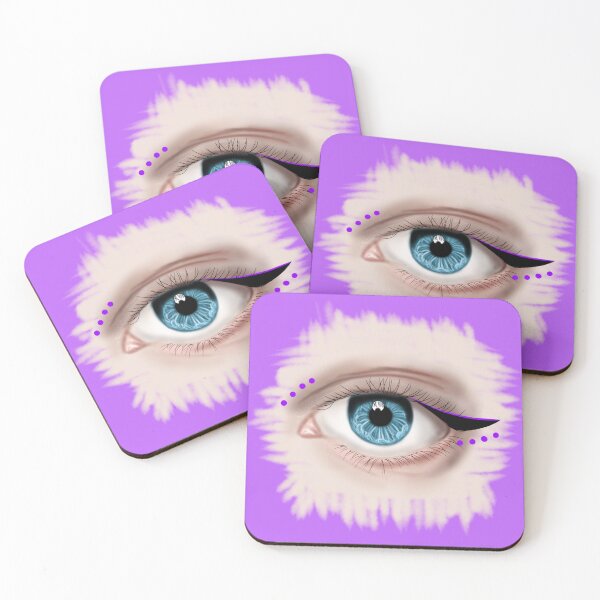 Item preview, Beautiful human girl eye with blue iris, black and purple eyeliner designed and sold by katecheerycake.