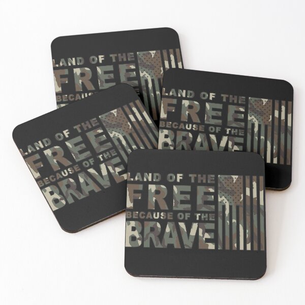 Item preview, Land of the Free Because of the Brave Camo Patriotic Memorial and Veterans Day Design designed and sold by RealPilotDesign.