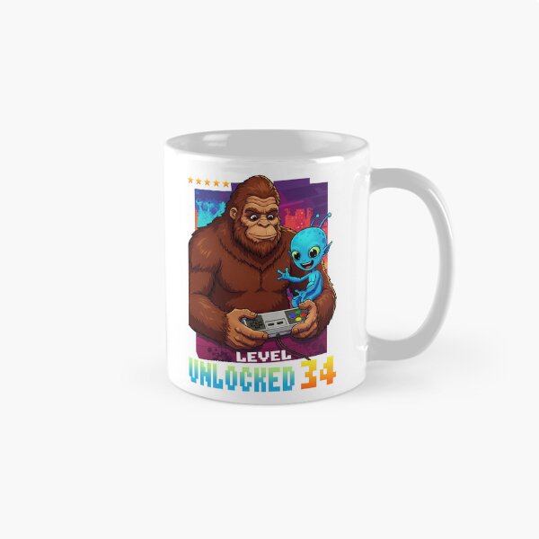 Item preview, Level 34 Unlocked, Birthday, Bigfoot and alien designed and sold by Megadorim.