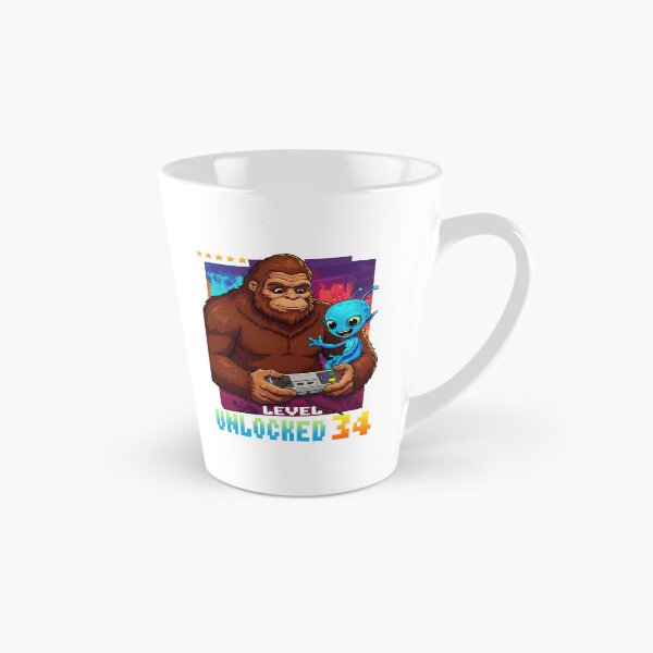 Item preview, Level 34 Unlocked, Birthday, Bigfoot and alien designed and sold by Megadorim.