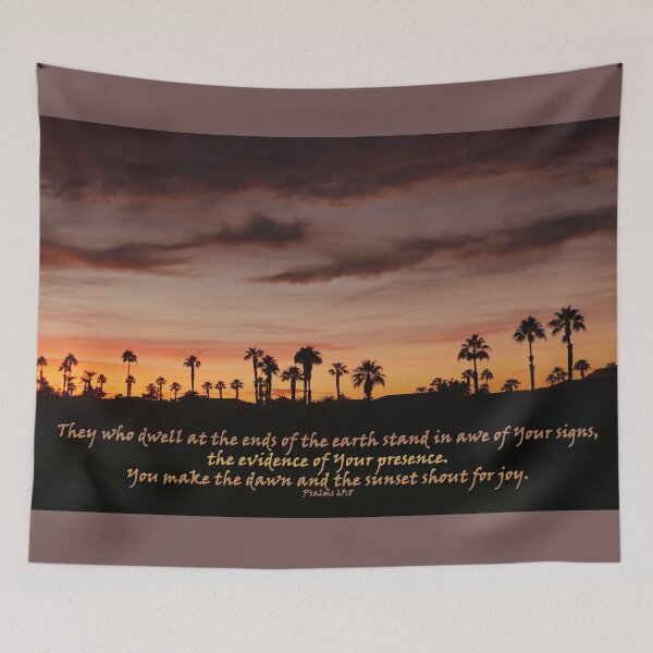 Item preview, Sunset Desert with Bible verse Psalm 65:8 designed and sold by SeeGodAroundUs.