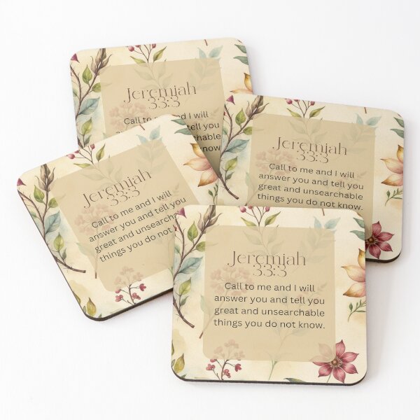 Item preview, Jeremiah 33:3 Christian Bible Verse On Floral Pattern designed and sold by Our Bible Journey.