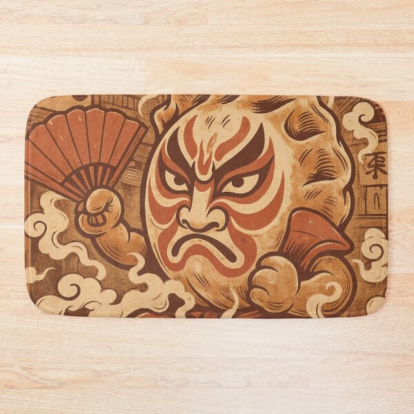 Item preview, Kabuki Gyoza Warrior | Funny Japanese Food Art Print designed and sold by MiniindY Pop.