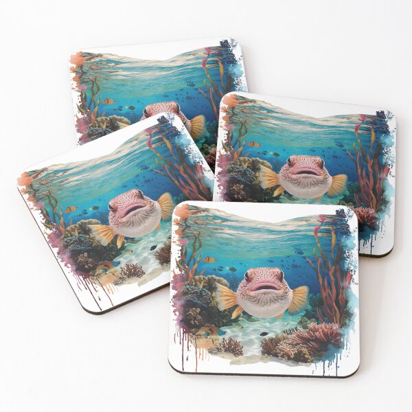 Item preview, Pufferfish beneath the waves designed and sold by Ann Miu Deluxe.