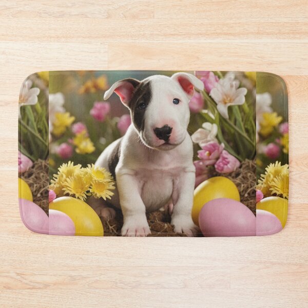 Item preview, Easter Joys with an English Bull Terrier Puppy designed and sold by Reefmaniac.