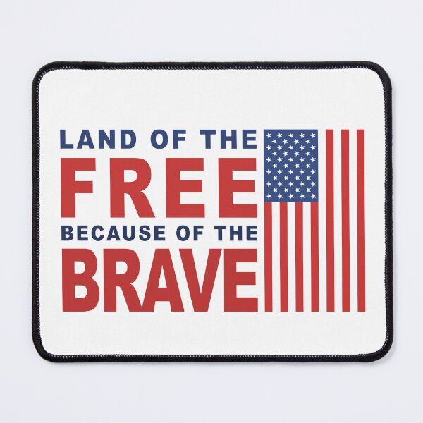 Item preview, Land of the Free Because of the Brave Full Color Patriotic Memorial and Veterans Day Design designed and sold by RealPilotDesign.