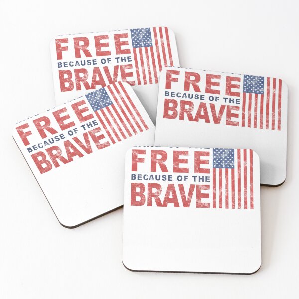 Item preview, Land of the Free Because of the Brave Full Color Distressed Patriotic Memorial and Veterans Day Design designed and sold by RealPilotDesign.