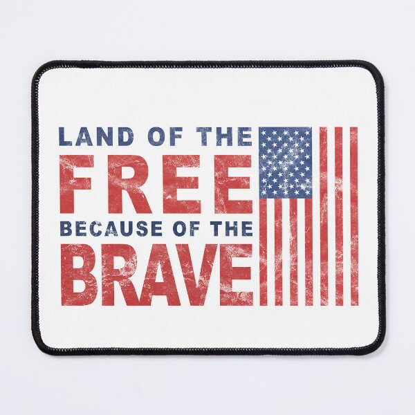 Item preview, Land of the Free Because of the Brave Full Color Distressed Patriotic Memorial and Veterans Day Design designed and sold by RealPilotDesign.