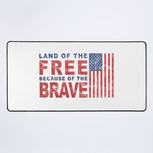 Item preview, Land of the Free Because of the Brave Full Color Distressed Patriotic Memorial and Veterans Day Design designed and sold by RealPilotDesign.