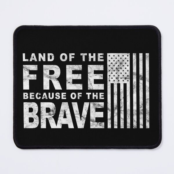 Item preview, Land of the Free Because of the Brave Distressed Patriotic Memorial and Veterans Day Design designed and sold by RealPilotDesign.