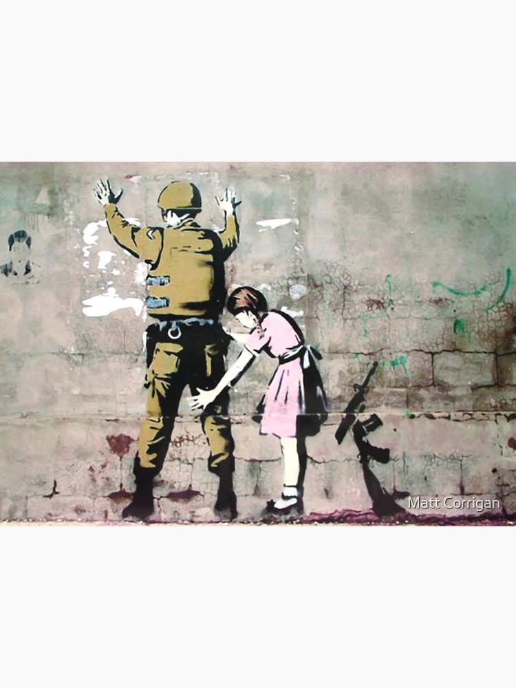 Little girl frisking a soldier Poster for Sale by Matt Corrigan