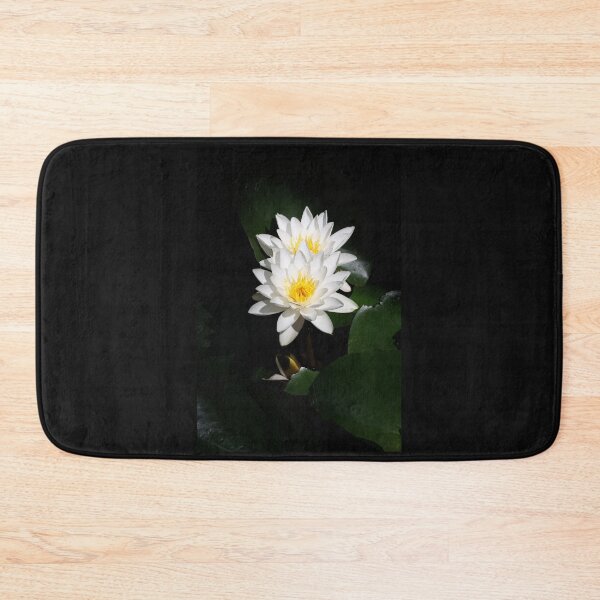 Item preview, Duet of beautiful water lilies sun lighted in a shadowed water.background.  designed and sold by Maryna Gumenyuk.
