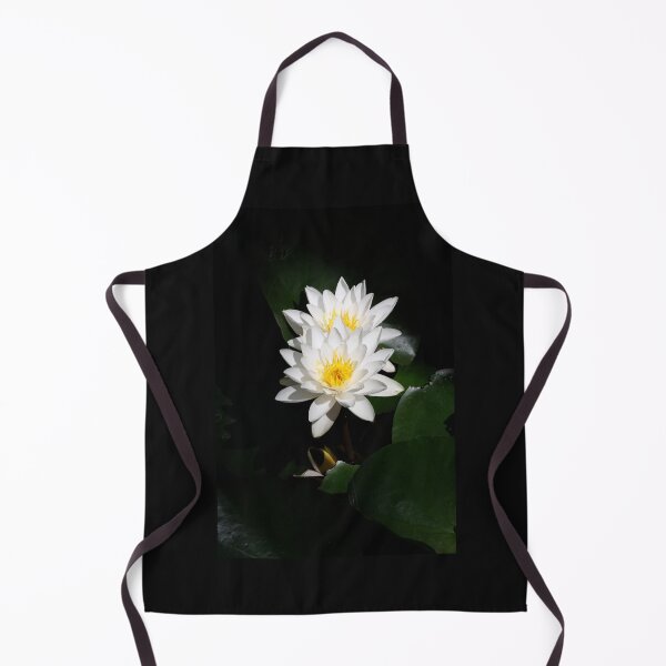 Item preview, Duet of beautiful water lilies sun lighted in a shadowed water.background. designed and sold by Maryna Gumenyuk.