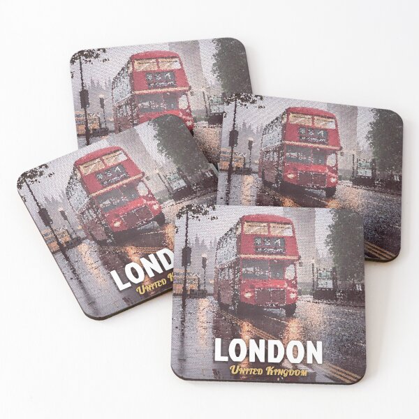 Item preview, London Uk Mosaic Bus Poster Wall Decor Home  designed and sold by GTwoThree.