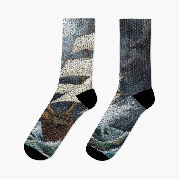 Item preview, Stormbound Voyage – Stained Glass Sailing Ship in Tempestuous Seas designed and sold by LuxuryApparels.