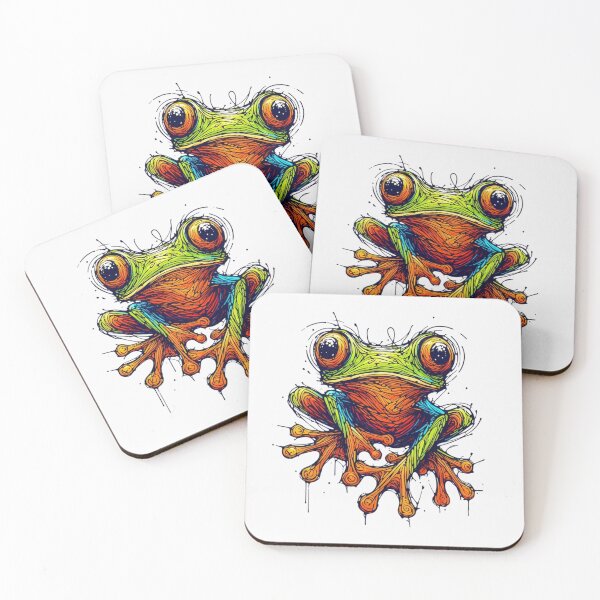 Item preview, Vibrant Psychedelic Frog Art – Colorful Amphibian Pop Design designed and sold by gkhanco.