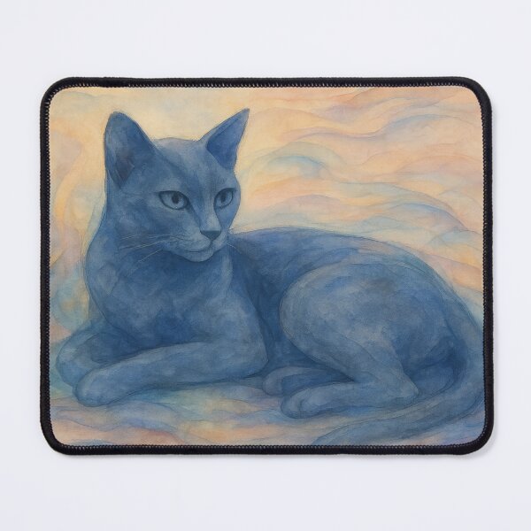 Item preview, Korat Cat Dreamscape – Lyrical Abstraction Art Print designed and sold by LesChatsArt.