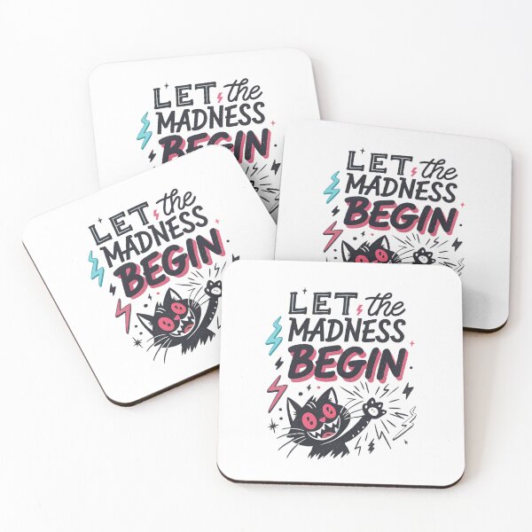 Item preview, Quirky Black Cat Illustration – Let the Madness Begin designed and sold by ThatBBStore.