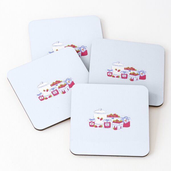 Item preview, Strawberry jam and white and blue dishes designed and sold by rizdrawings.