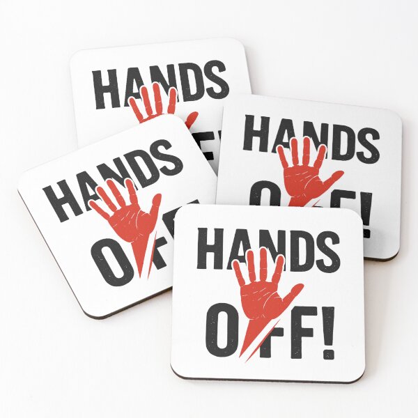 Item preview, Bold "HANDS OFF!" Protest Graphic with Red Handprints – Street Style Design designed and sold by sabily.
