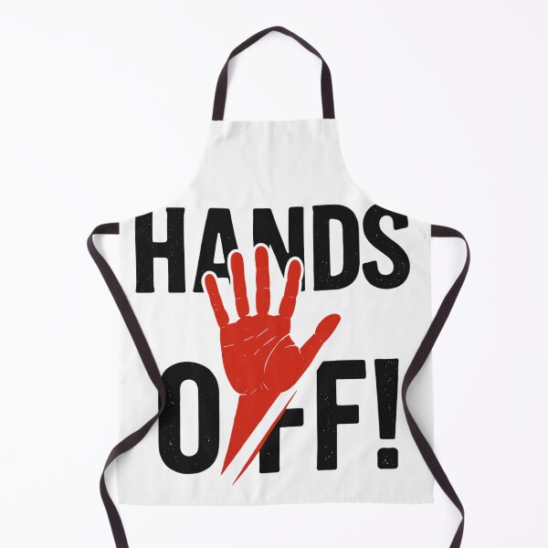 Item preview, Bold "HANDS OFF!" Protest Graphic with Red Handprints – Street Style Design designed and sold by sabily.