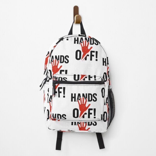 Item preview, Bold "HANDS OFF!" Protest Graphic with Red Handprints – Street Style Design designed and sold by sabily.