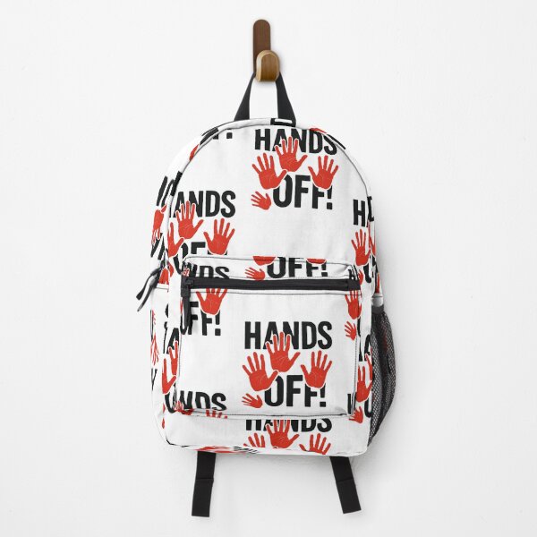 Item preview, Edgy "HANDS OFF!" Warning Design – Red Handprints & Bold Black Font designed and sold by sabily.