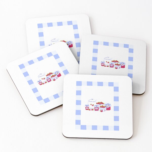 Item preview, Strawberry jam and white and blue dishes designed and sold by rizdrawings.